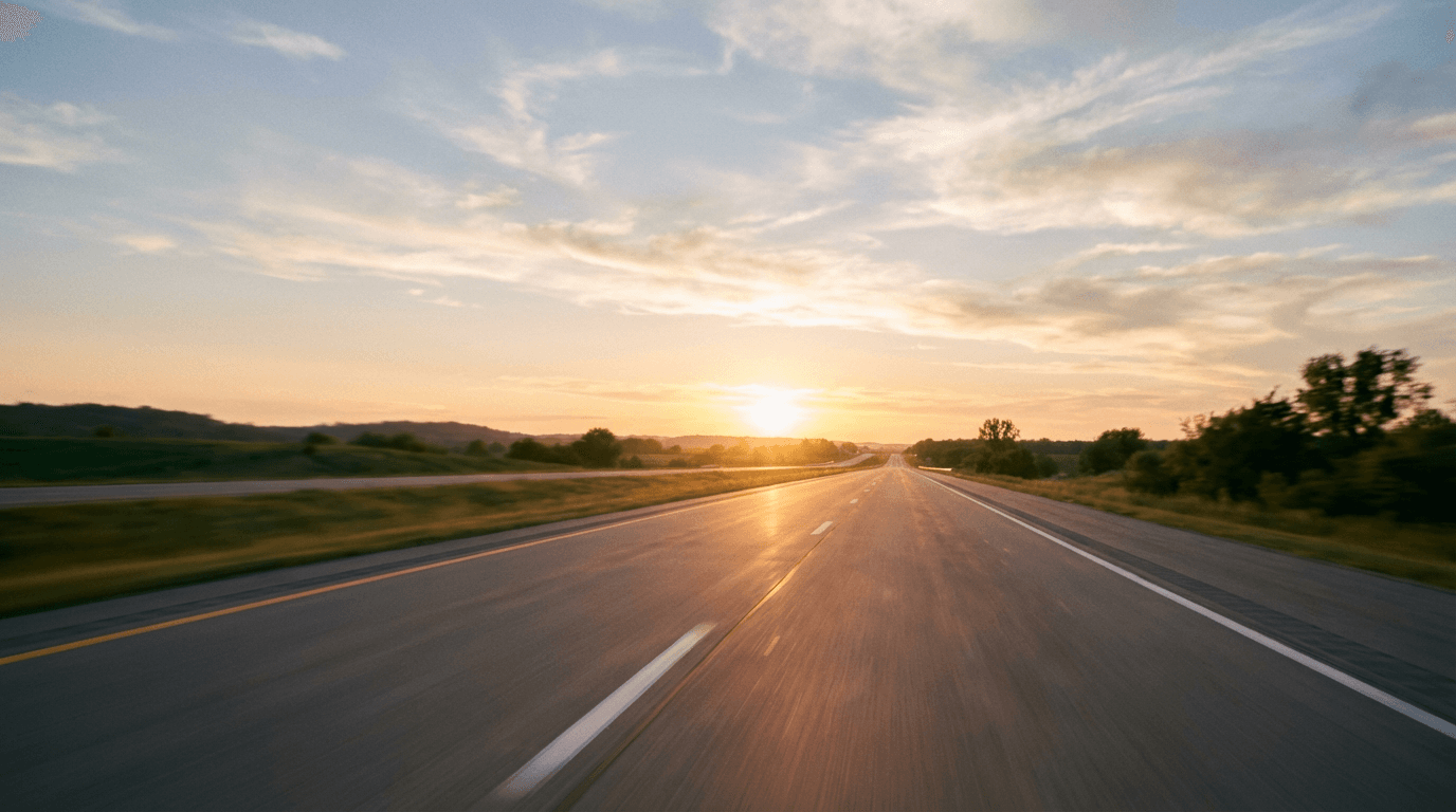Sedan traveling safely on a Central Florida roadway